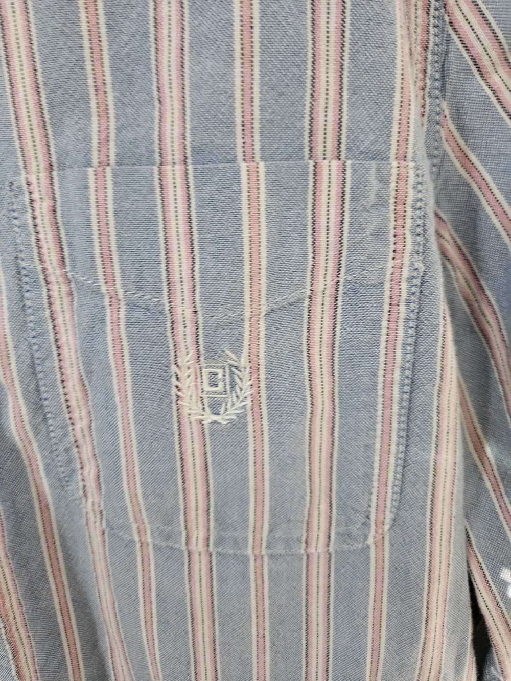 Chaps Womens Blue and Pink Stripe Button-Down Shirt 100% Cotton - Picture 2 of 16